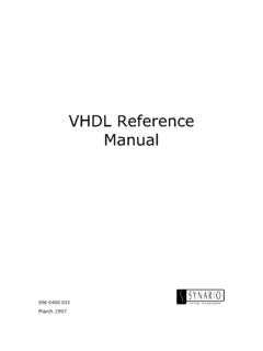 VHDL Reference Manual