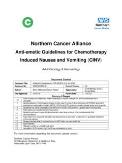 Anti-emetic Guidelines for Chemotherapy Induced Nausea …