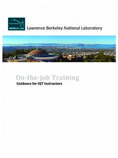 On-the-job Training - Lawrence Berkeley National Laboratory