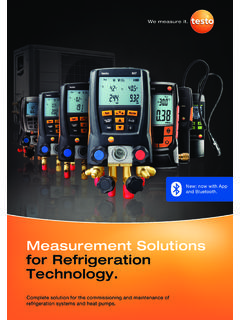 Measurement Solutions for Refrigeration Technology.
