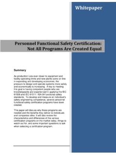 Personnel Functional Safety Certification: Not All ...