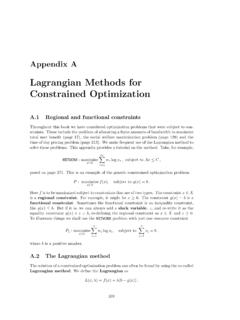 Lagrangian Methods for Constrained Optimization