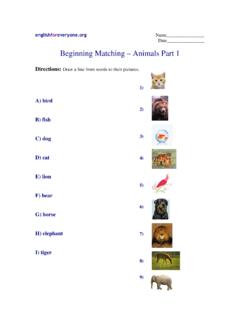 Beginning Matching - Animals Part 1 - English for Everyone