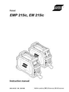 EMP 215ic, EM 215ic - ESAB