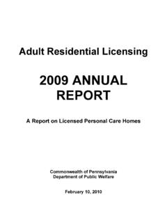 2009 ANNUAL REPORT - Pennsylvania Department of Human …