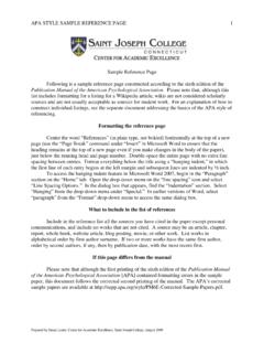 Sample Reference Page - University of Saint Joseph