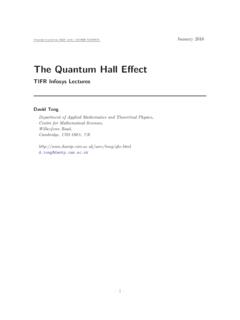The Quantum Hall E ect - University of Cambridge