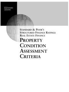 Standard and Poors Property Condition Assessment Criteria