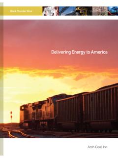Delivering Energy to America - Arch Coal