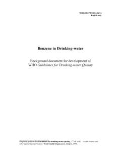 Benzene in Drinking-water - WHO
