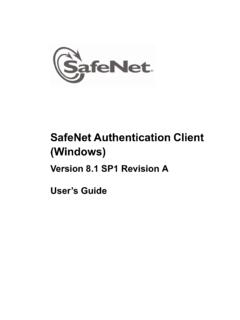 SafeNet Authentication Client User’s Guide - GlobalSign