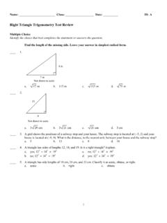 Right Triangle Trig Test Review - Math 2