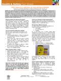 Health and Safety Fact Sheet - Safe Handling and …