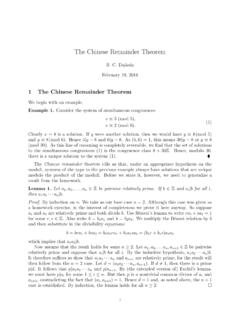 The Chinese Remainder Theorem - ramanujan.math.trinity.edu