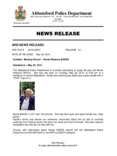 NEWS RELEASE - Abbotsford Police Department