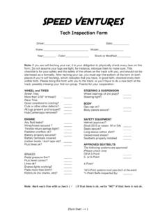 Tech Inspection Form - Speed Ventures