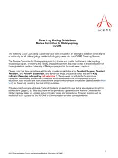 Case Log Coding Guidelines Review Committee for ...