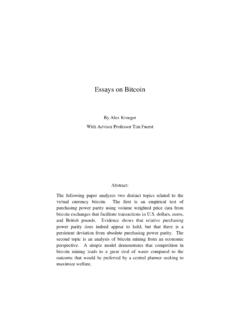 Essays on Bitcoin - Department of Economics