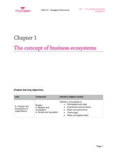 Chapter 1 The concept of business ecosystems