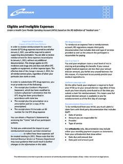 Eligible and Ineligible Expenses - unyumc.org