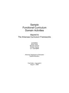 Sample Functional Curriculum Domain Activities
