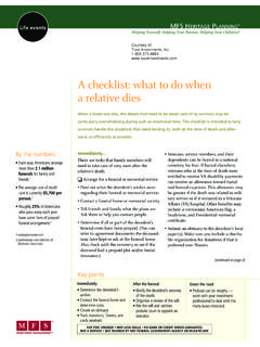 A checklist: what to do when a relative dies