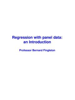Regression with panel data: an Introduction