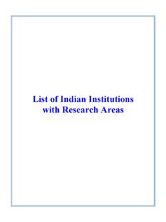 ANNEXURE I List of Indian institutions