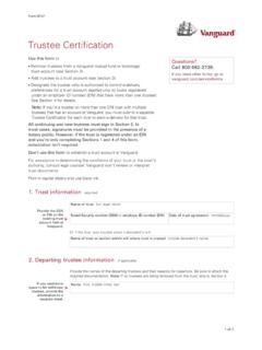Vanguard Trustee Certification