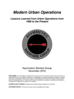 Modern Urban Operations - Modern War Institute