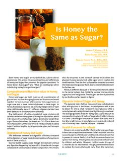 Is Honey the Same as Sugar? - University of Arizona