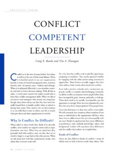 CONFLICT COMPETENT LEADERSHIP