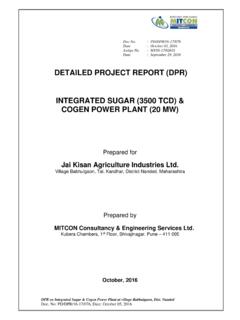 DETAILED PROJECT REPORT (DPR) INTEGRATED SUGAR …