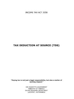 TAX DEDUCTION AT SOURCE (TDS) - The International …