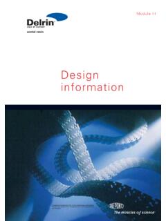 Delrin&#174; Design Information