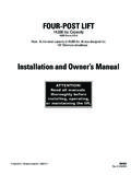 Installation and Owner’s Manual - Direct Lift