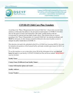 COVID-19 Child Care Plan Template - Delaware's …