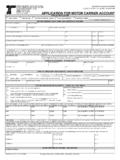 APPLICATION FOR MOTOR CARRIER ACCOUNT - Oregon