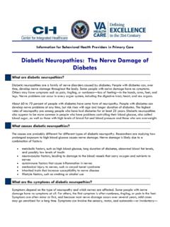 Diabetic Neuropathies: The Nerve Damage of Diabetes