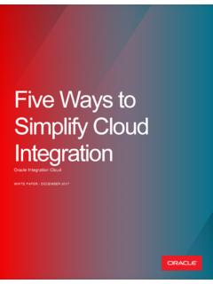 Five Ways to Simplify Cloud Integration - Oracle