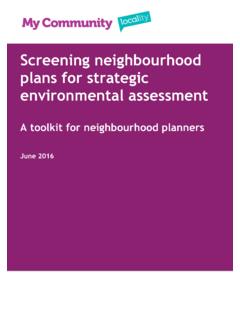 Screening neighbourhood plans for strategic environmental ...