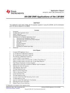 AN-390DNR Applications of the LM1894 - TI.com