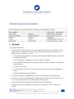 Standard Operating Procedure Audit Programmes Internal ...