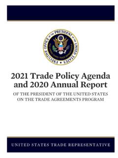 2021 Trade Policy Agenda and 2020 Annual Report