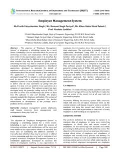 Employee Management System - IRJET-International …