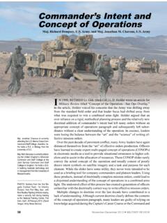 Commanders Intent and Concept of ... - Army University Press