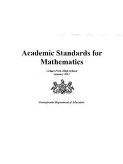 Academic Standards for Mathematics