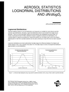 Aerosol Statistics Lognormal Distributions and …
