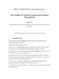 Case Studies of Creativity in Innovative Product