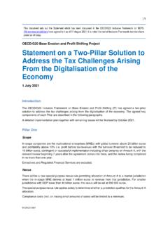 Statement on a Two-Pillar Solution to Address the Tax …